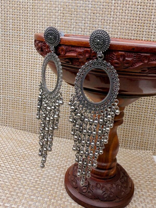 BOHO CASCADE OXIDIZED LONG EARRINGS E-143