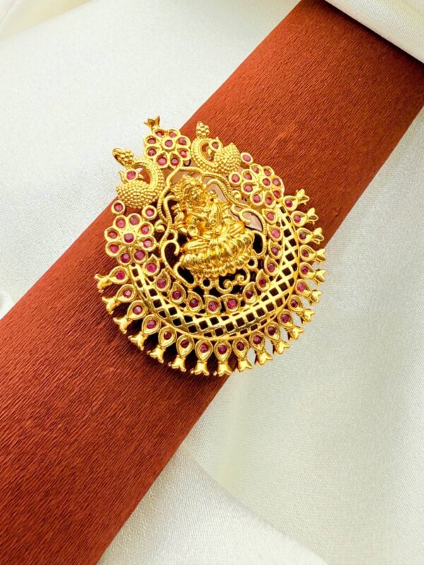 REGAL RUBY TEMPLE LAKSHMI PENDANT P-155