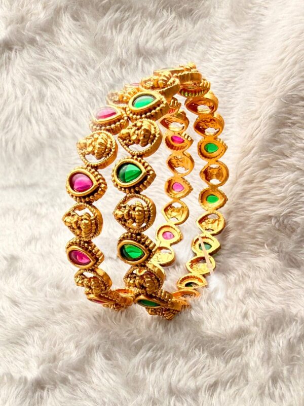 GODDESS LAKSHMI RUBY EMERALD BANGLE COMBO B-162