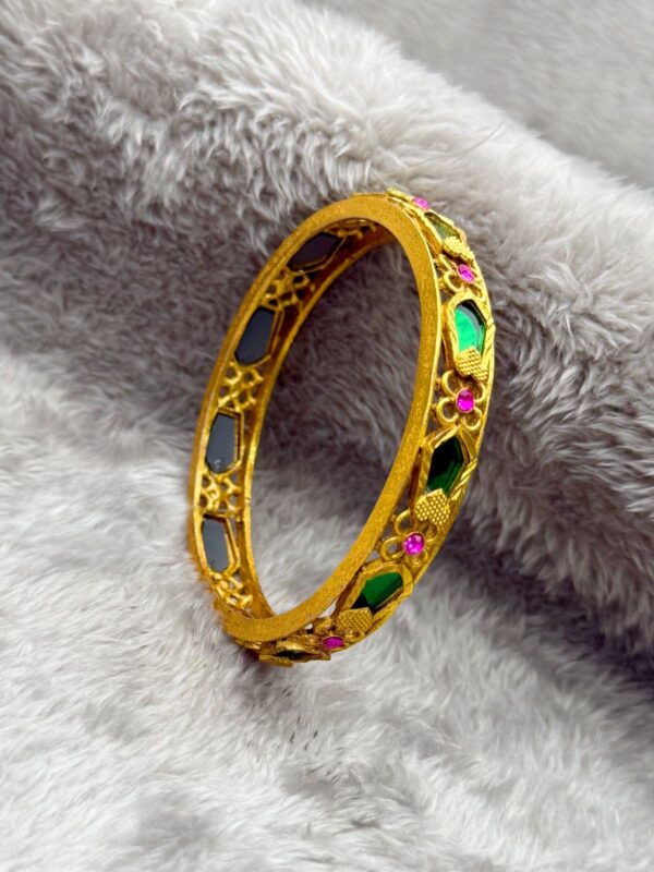 JASMINE VINE MAGENTA & GREEN BANGLE B-169