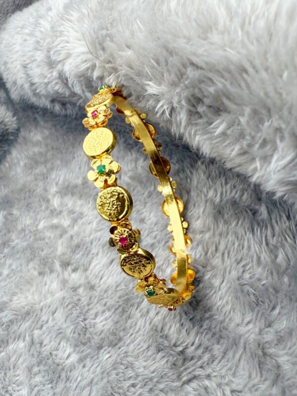 ANTIQUE LAXMI COIN MULTI-STONE BANGLE B-174