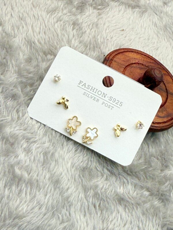 GARDEN WHISPER TRIO STUDS (3-Pair Combo Set) E-191
