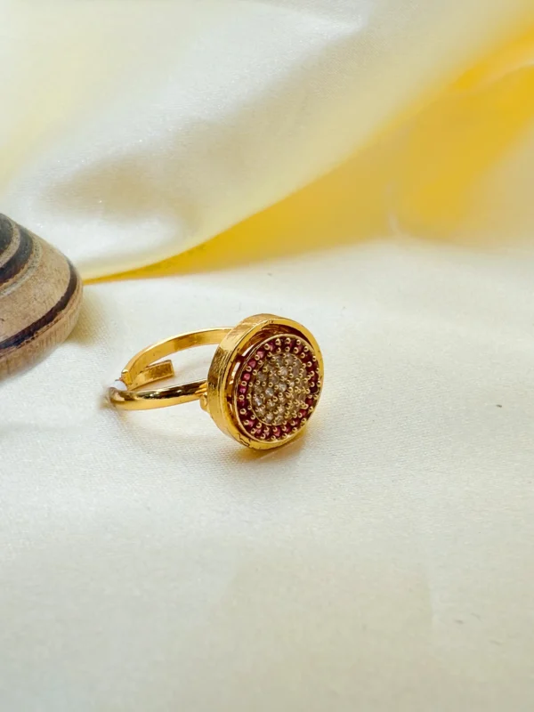 FINGER RING RUBY HALO FR-241