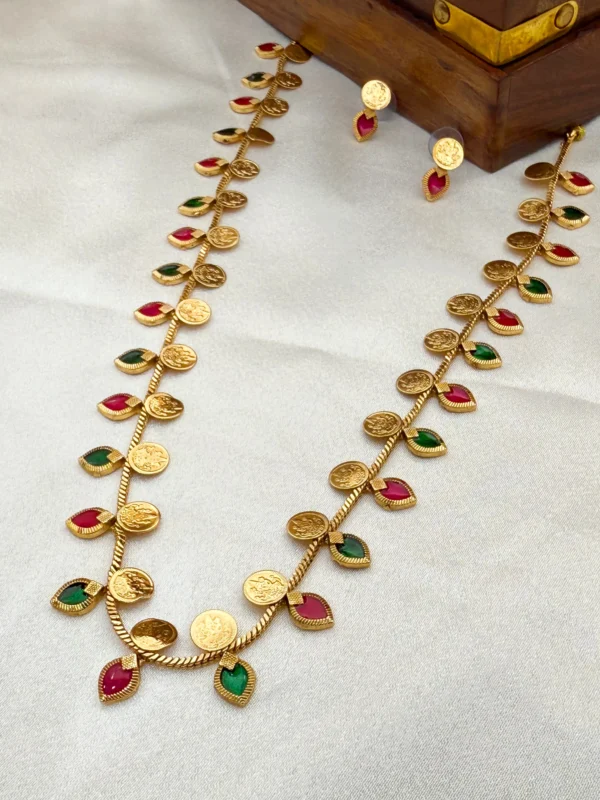 LAXMI GOLD COIN LONG HARAM SET H-248
