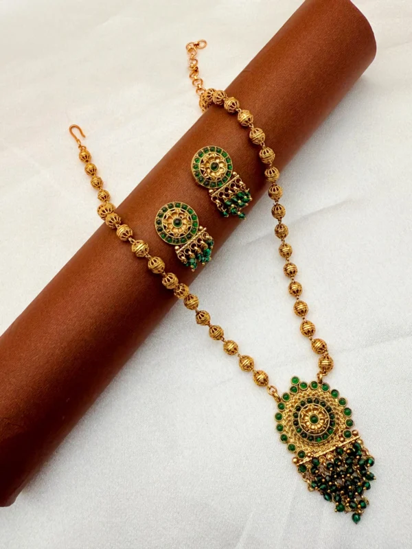 EMERALD LONG HARAM SET H-254