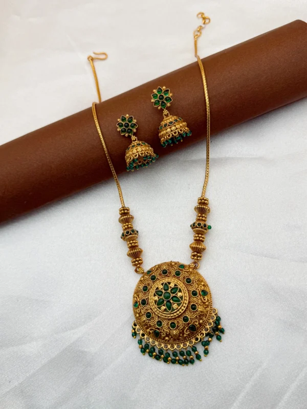 EMERALD LONG HARAM SET H-255