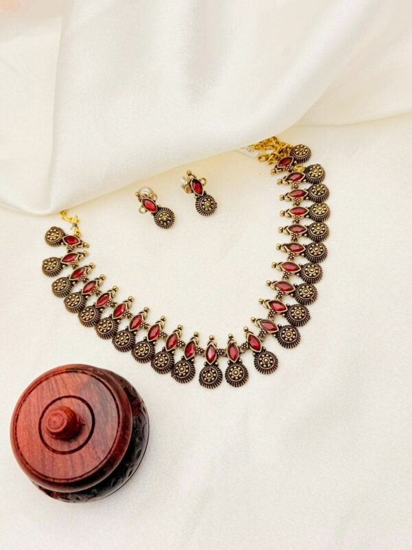 RUDRANI RED STONE NECKLACE SET N-110