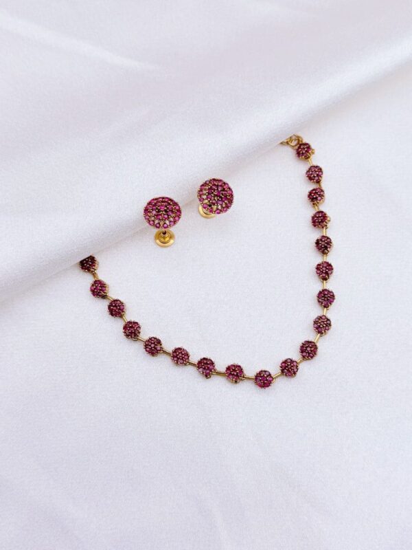 LUSTROUS RUBY GEMSTONE GOLD-PLATED NECKLACE SET