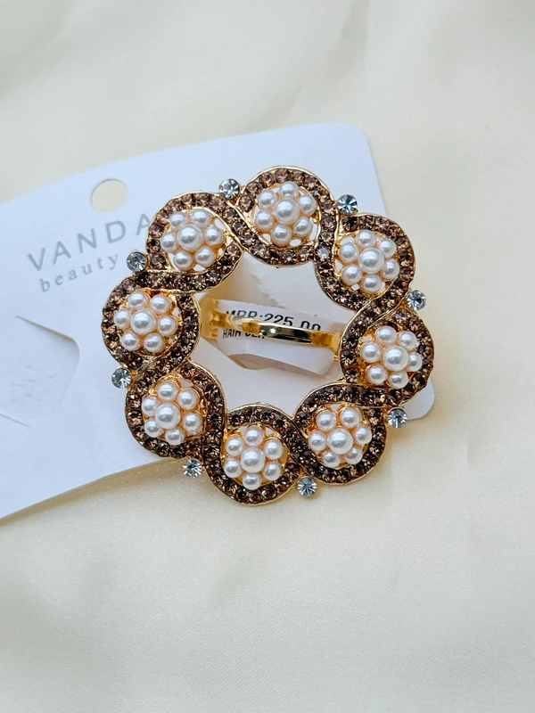 GOLDEN BLOOM PEARL HAIR CLIP HR-286