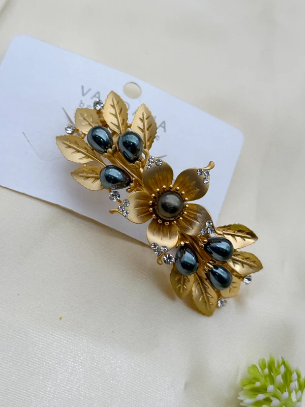 GOLDEN BLOOM CRYSTAL HAIR CLIP HR-289