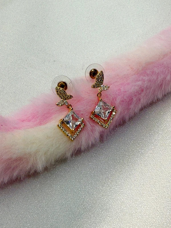 BUTTERFLY CRYSTAL DROP STUDS ES-334