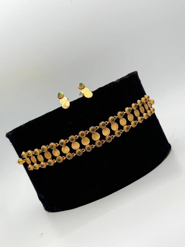 GREEN STONE KASU CHOKER SET CN-352