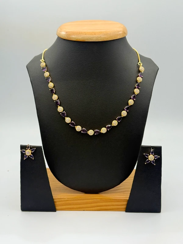 AMETHYST AD NECKLACE SET N-363