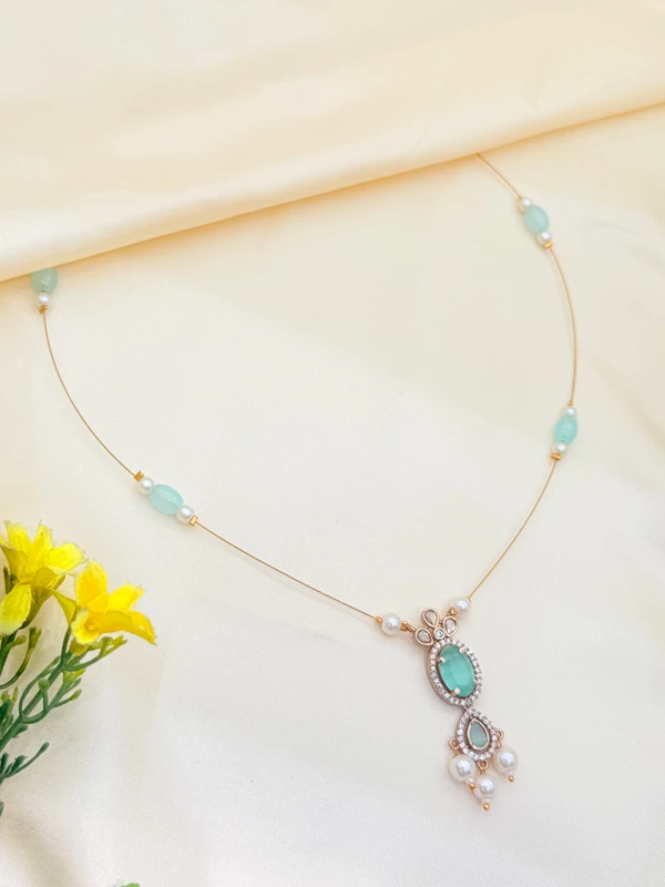 INVISIBLE THREAD MINT AD NECKLACE PN-396