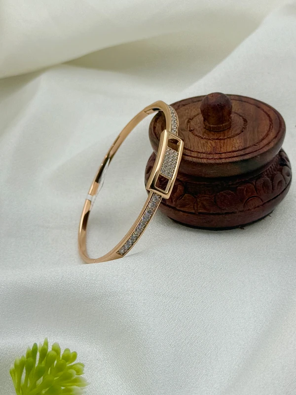 ROSE GOLD CRYSTAL AD STONE CUFF BANGLE CB-424