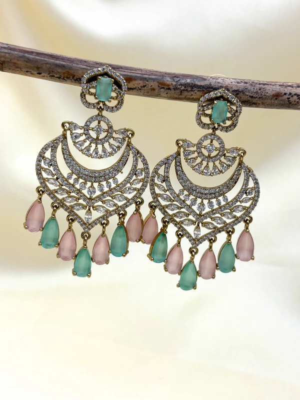 MINT PINK MULTICOLOUR CHANDELIER EARRINGS ER-469