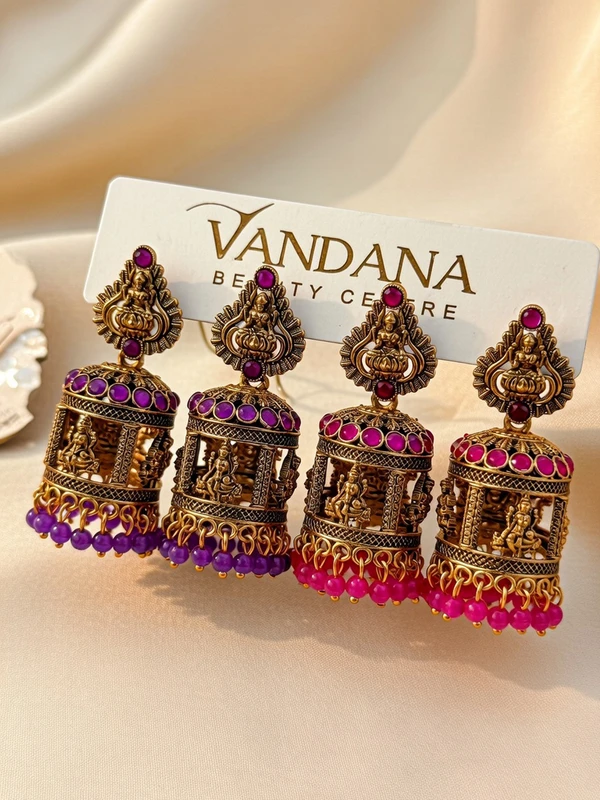 LAKSHMI TEMPLE JHUMKA EARRINGS E-512