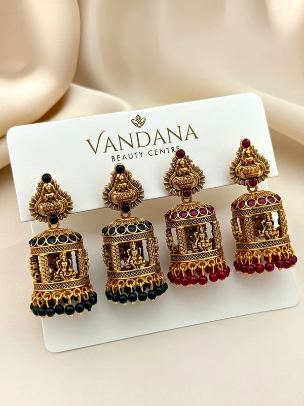 LAKSHMI TEMPLE JHUMKA EARRINGS E-513