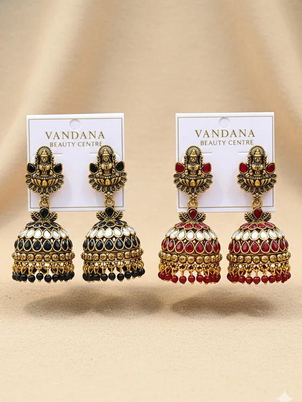 LAKSHMI TEMPLE JHUMKA EARRINGS E-517