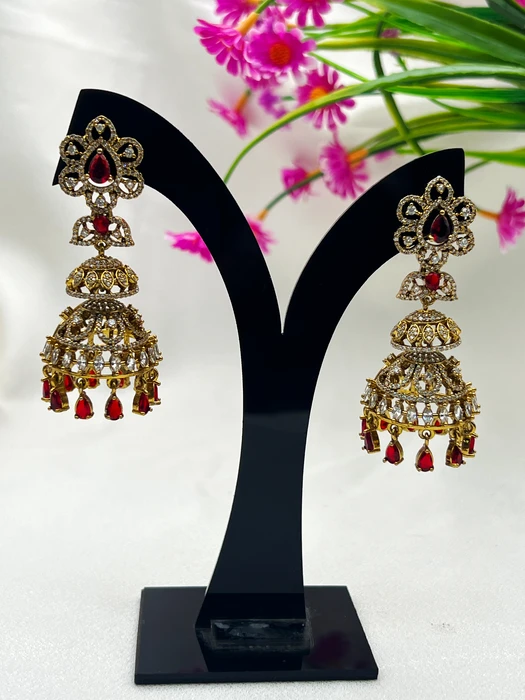 RUBY AD JHUMKA EARRINGS E-557