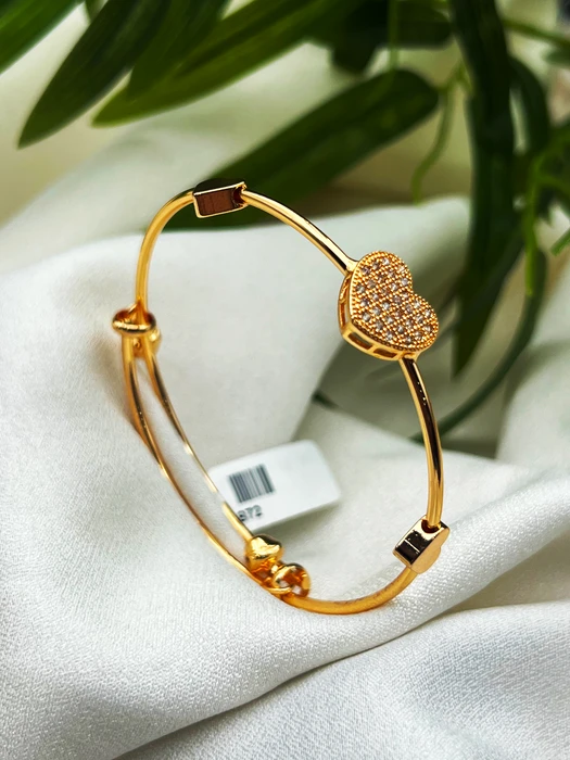 GOLD TONE HEART BELL ADJUSTABLE BRACELET BR-565