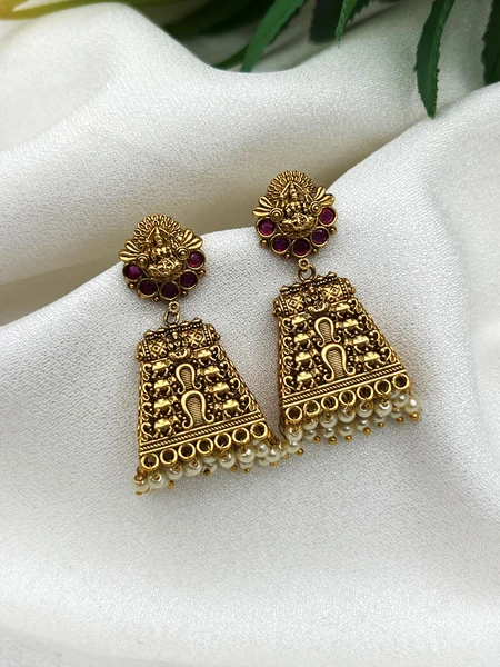 Temple Lakshmi Jhumka Earrings ON633
